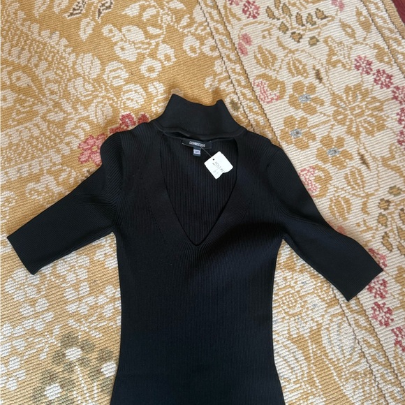 Chic Black Long Sleeve Women's Dress - Picture 2 of 4